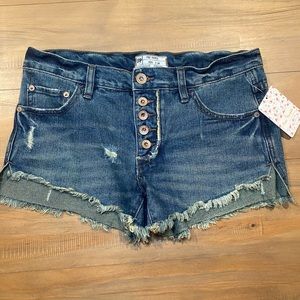 Free People Jillian Blue Cut Off Denim Shorts